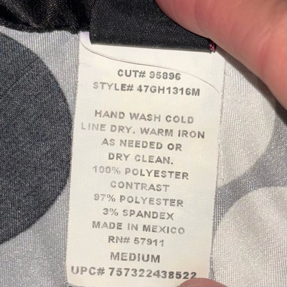 Wrapper Y2K Women’s Satin V-neck Polka Dot Tie Waist Short Sleeve Blouse Sz M - Picture 4 of 4